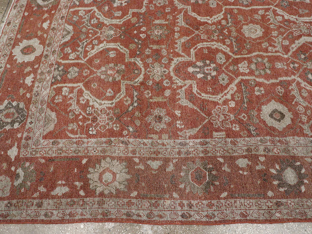 Antique Persian Mahal Room Size Carpet, No.33048 - Staging