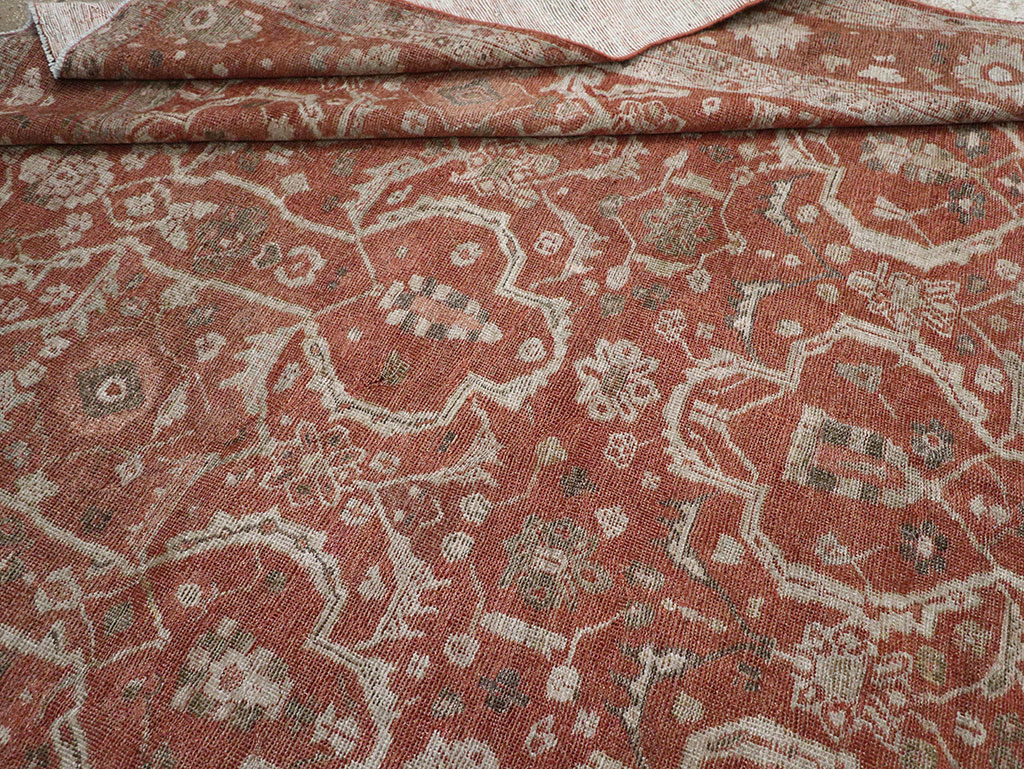 Antique Persian Mahal Room Size Carpet, No.33048 - Staging