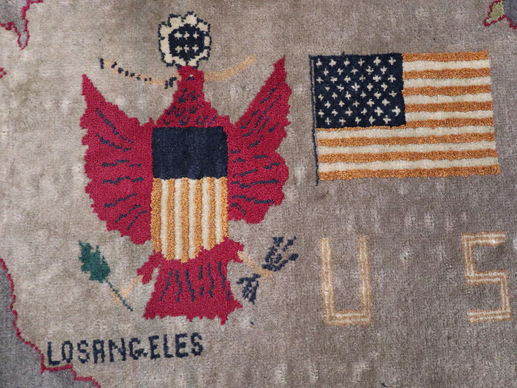 Vintage Afghan Pictorial Map Rug, No.33050 - Staging