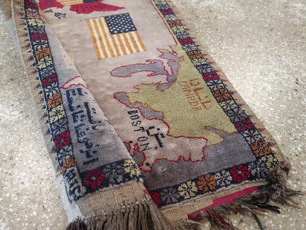Vintage Afghan Pictorial Map Rug, No.33050 - Staging