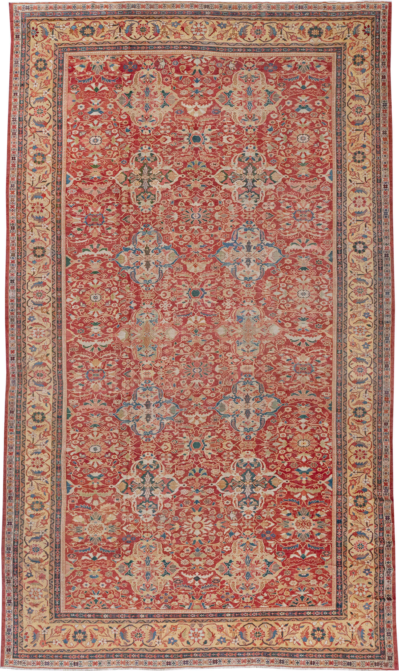 Antique Persian Mahal Oversize Carpet, No.33052 - Staging