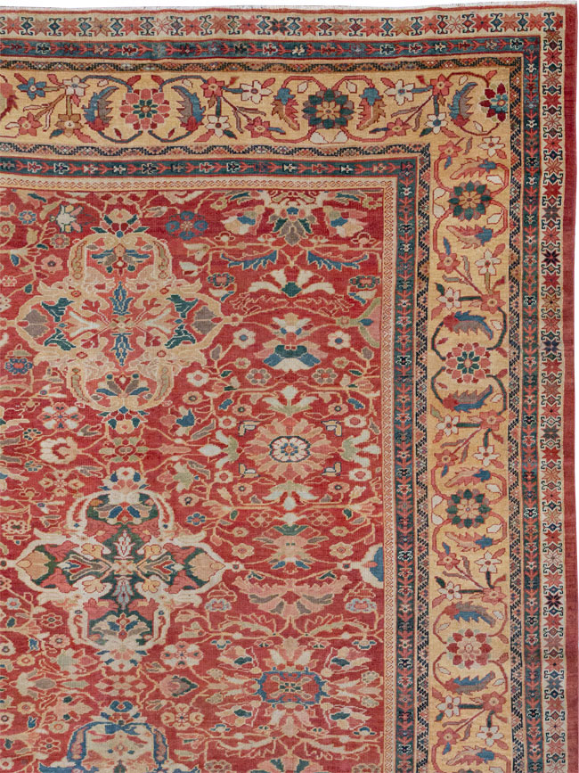 Antique Persian Mahal Oversize Carpet, No.33052 - Staging