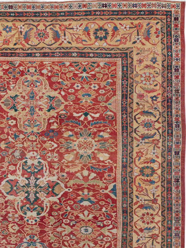 Antique Persian Mahal Oversize Carpet, No.33052 - Staging