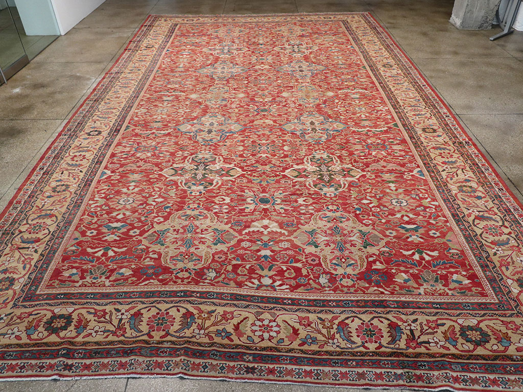 Antique Persian Mahal Oversize Carpet, No.33052 - Staging