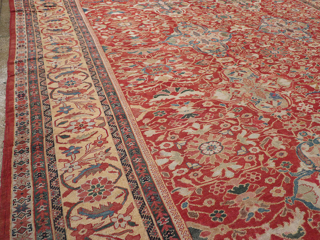 Antique Persian Mahal Oversize Carpet, No.33052 - Staging