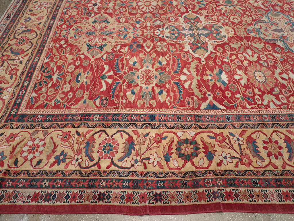 Antique Persian Mahal Oversize Carpet, No.33052 - Staging