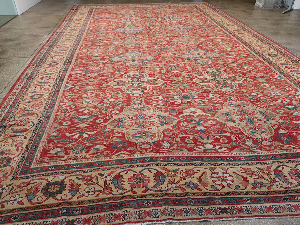 Antique Persian Mahal Oversize Carpet, No.33052 - Staging
