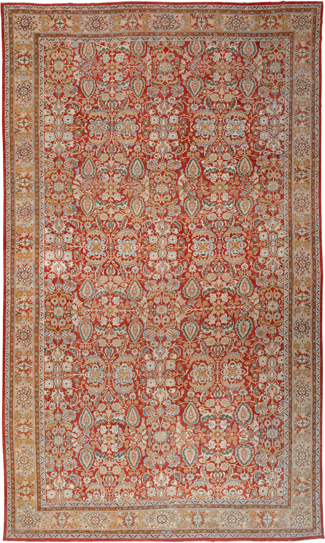 Antique Persian Mahal Oversize Carpet, No.33053 - Staging