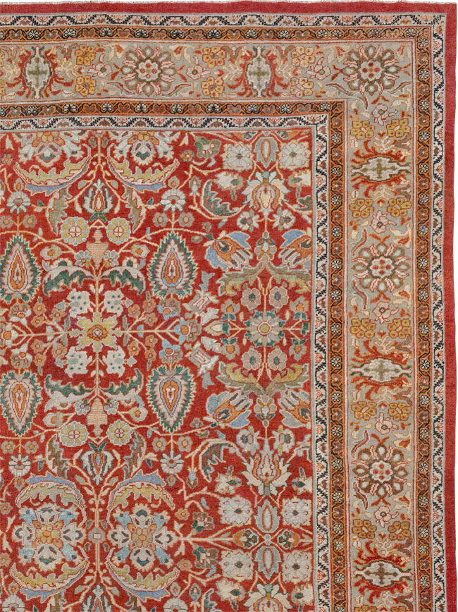 Antique Persian Mahal Oversize Carpet, No.33053 - Staging