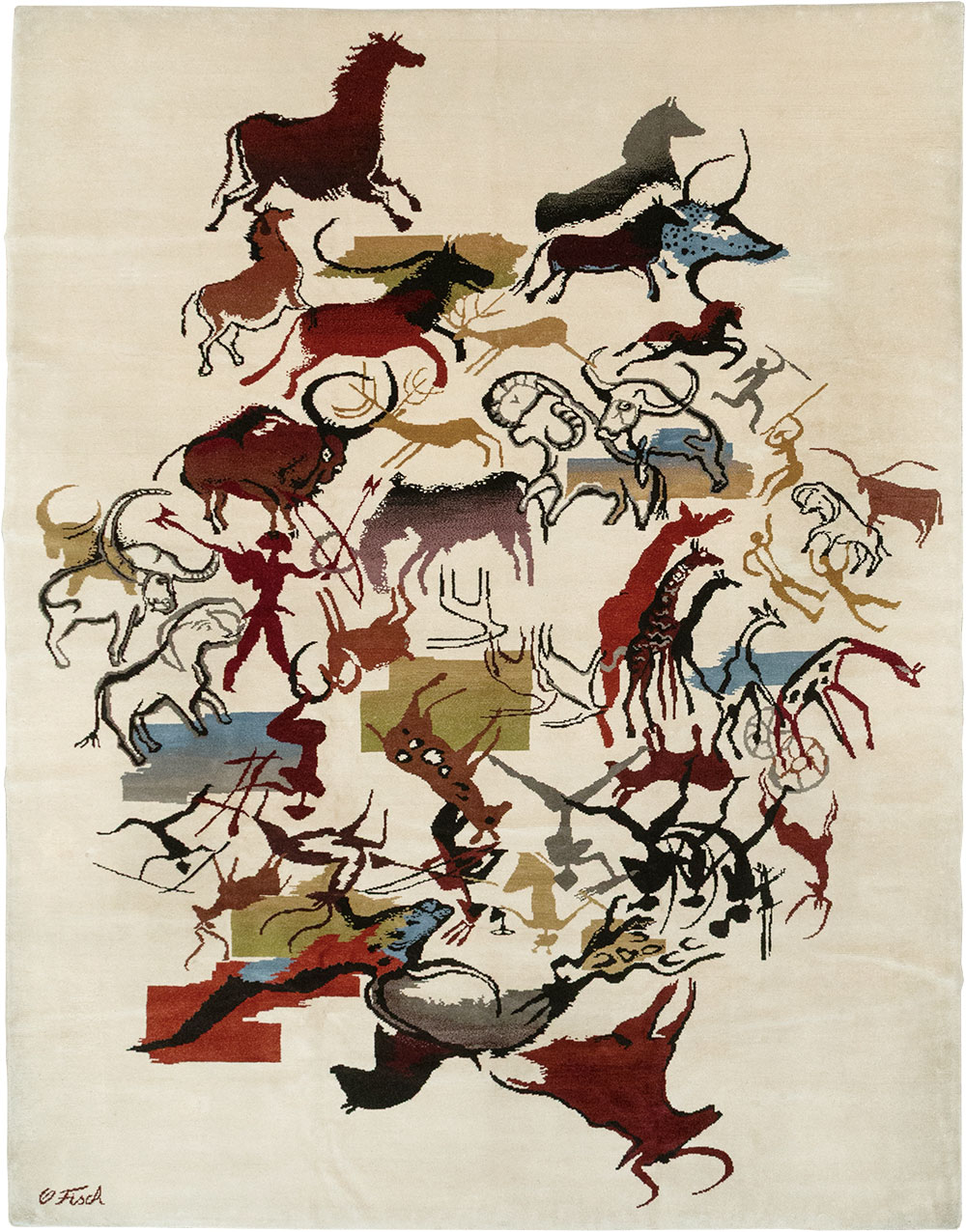 Mid-20th Century Art Deco Carpet: Caverna By Olga Fisch, No.33056 - Staging