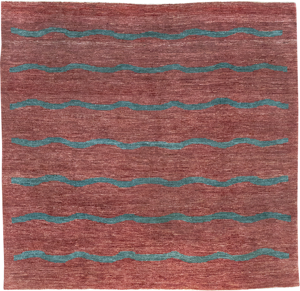 Modern Persian Gabbeh Square Accent Carpet, No.33058 - Staging