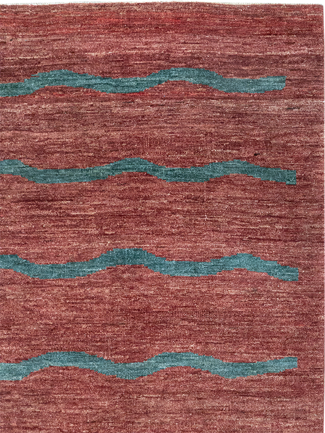 Modern Persian Gabbeh Square Accent Carpet, No.33058 - Staging