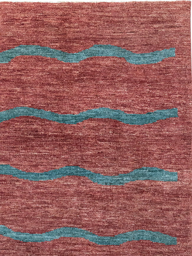 Modern Persian Gabbeh Square Accent Carpet, No.33058 - Staging