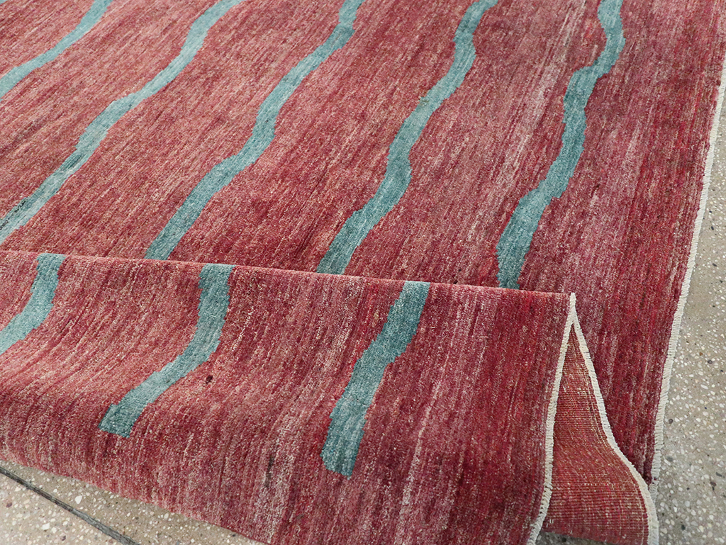 Modern Persian Gabbeh Square Accent Carpet, No.33058 - Staging