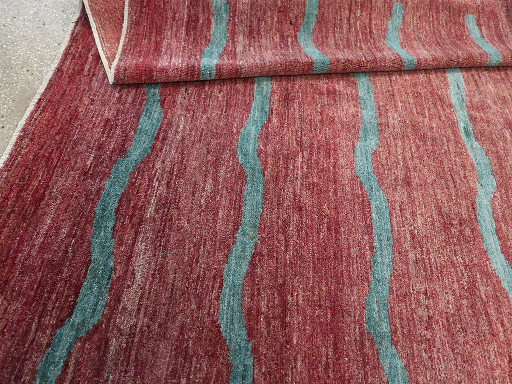 Modern Persian Gabbeh Square Accent Carpet, No.33058 - Staging