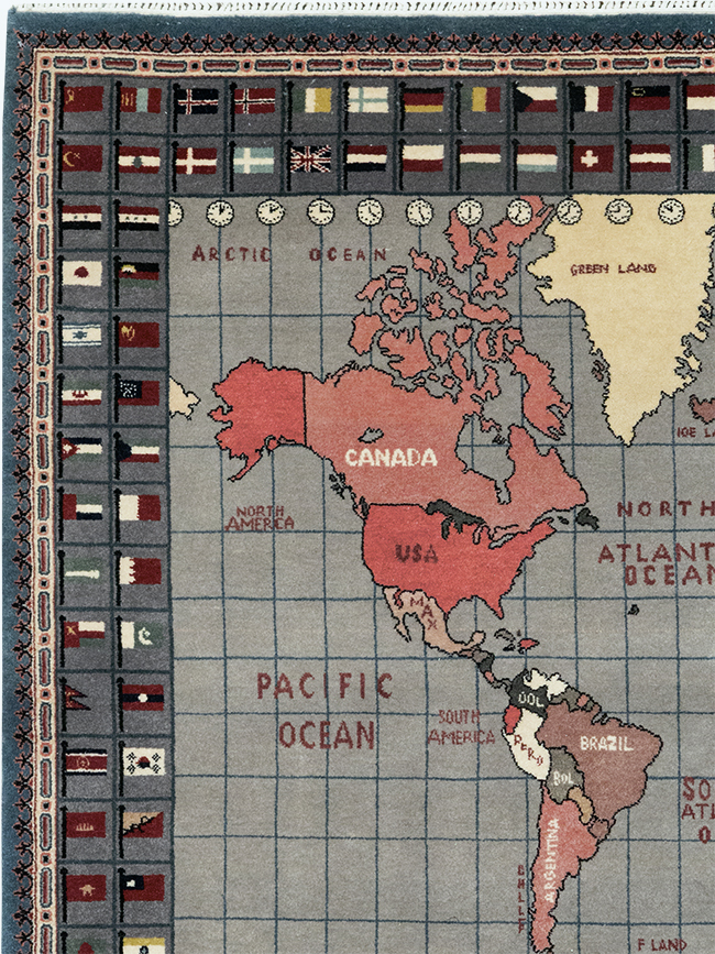 Modern Afghan Pictorial Map Rug, No.33059 - Staging