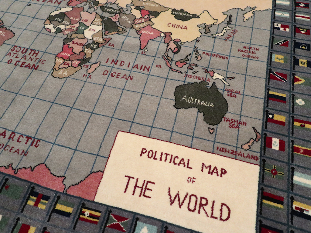 Modern Afghan Pictorial Map Rug, No.33059 - Staging