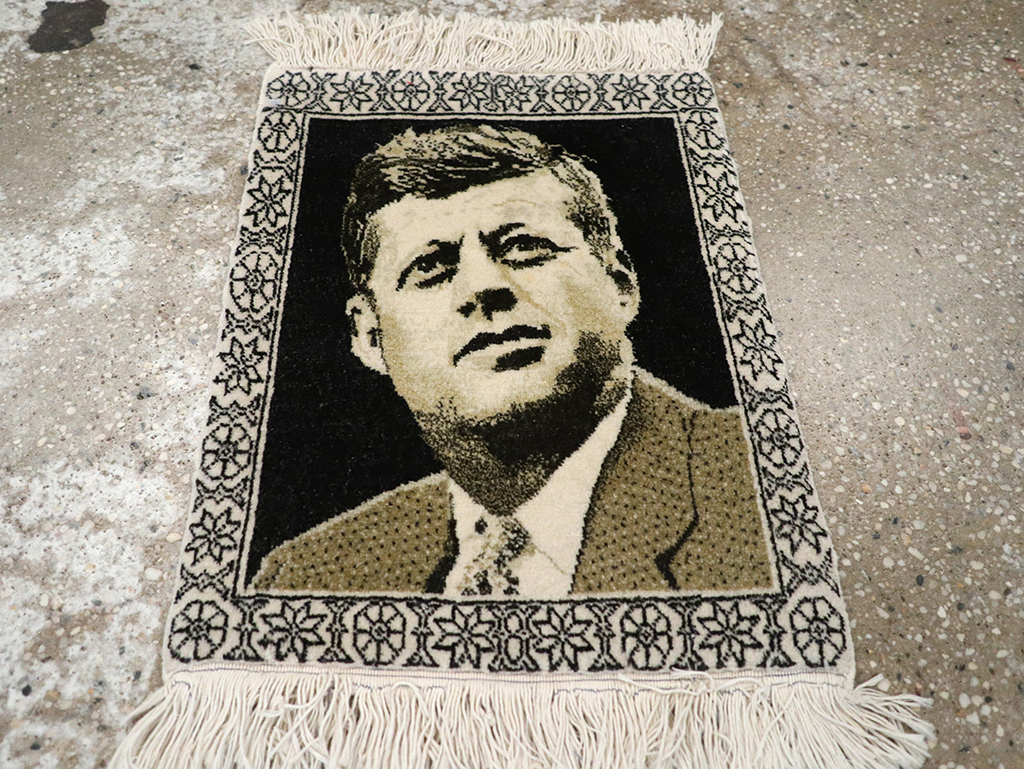 Vintage Persian Tabriz Pictorial Rug, No.33066 - Staging