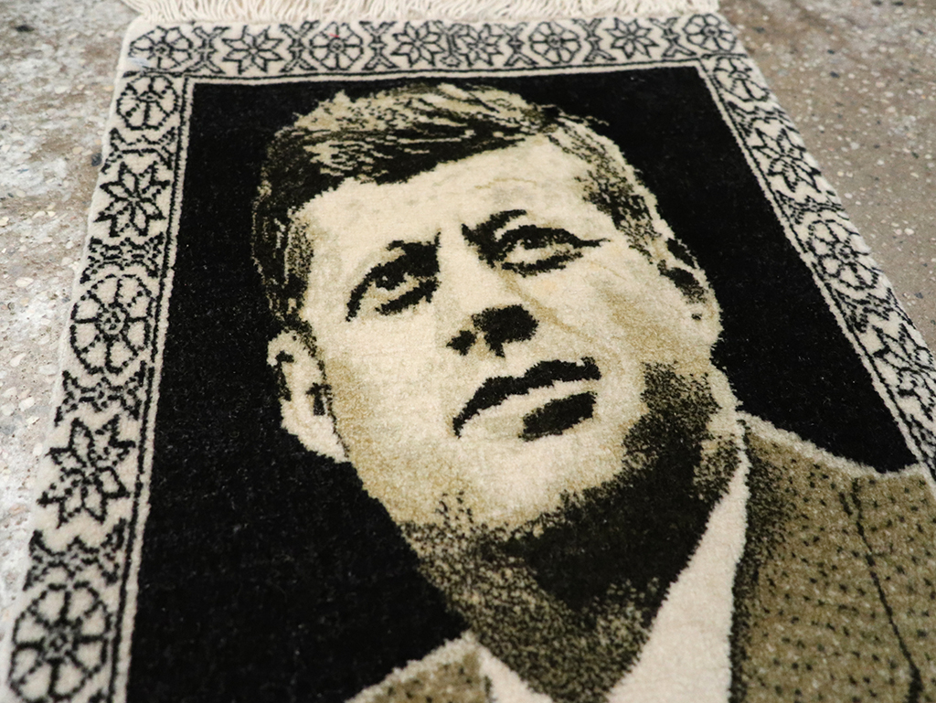 Vintage Persian Tabriz Pictorial Rug, No.33066 - Staging