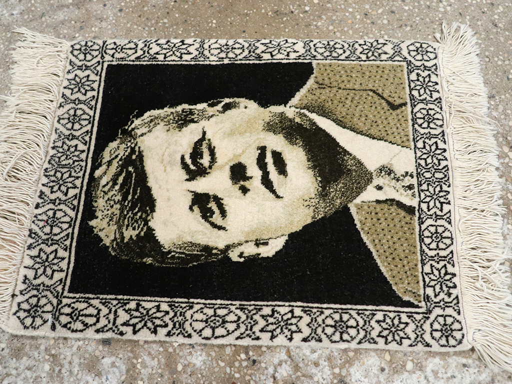 Vintage Persian Tabriz Pictorial Rug, No.33066 - Staging