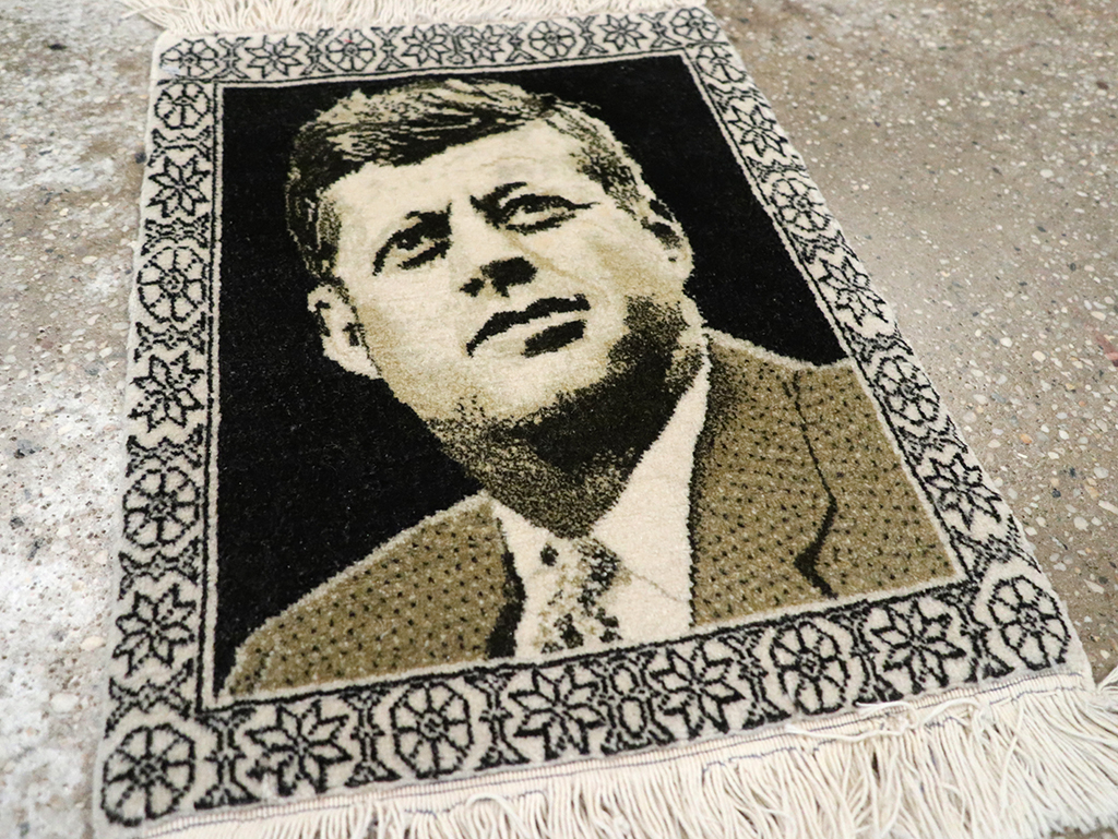 Vintage Persian Tabriz Pictorial Rug, No.33066 - Staging