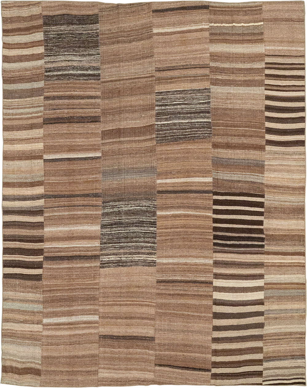 Vintage Turkish Flatweave Kilim Room Size Carpet, No.33067 - Staging