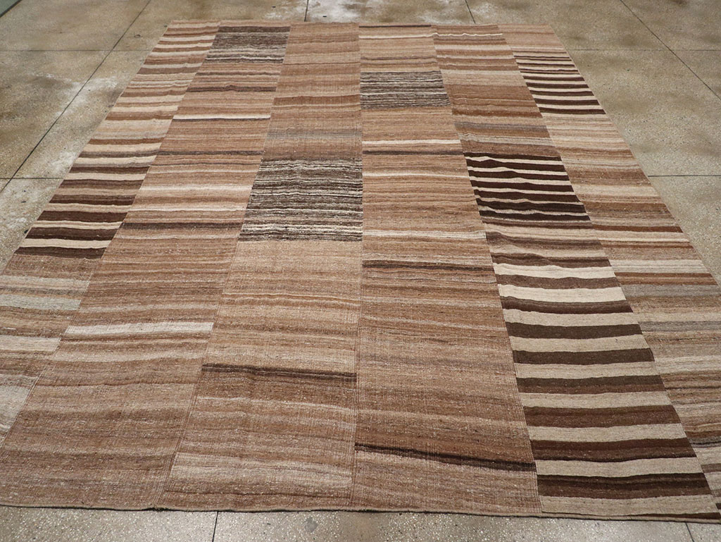 Vintage Turkish Flatweave Kilim Room Size Carpet, No.33067 - Staging