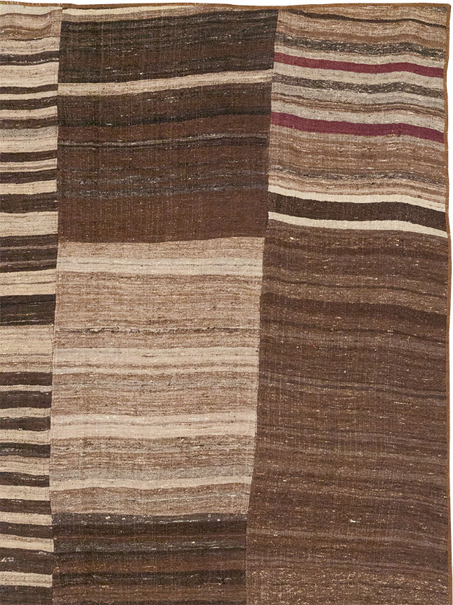 Vintage Turkish Flatweave Kilim Room Size Carpet, No.33069 - Staging