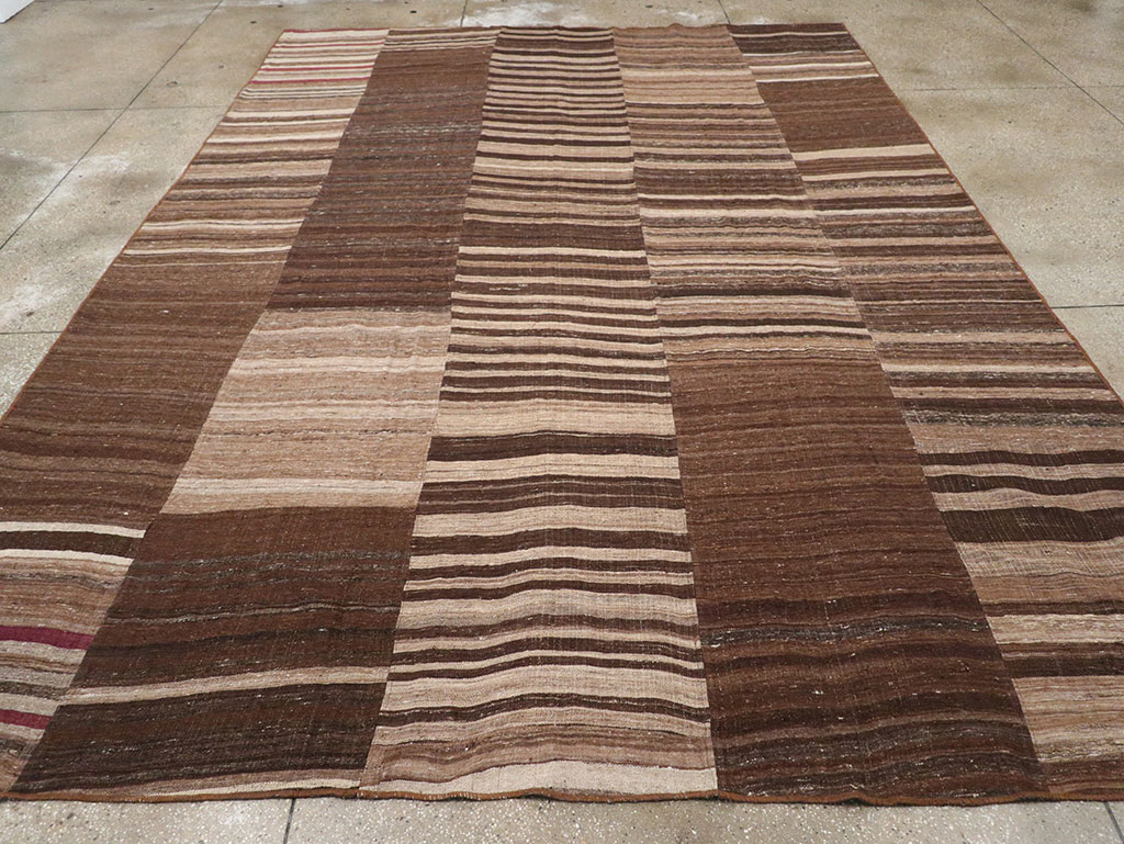 Vintage Turkish Flatweave Kilim Room Size Carpet, No.33069 - Staging