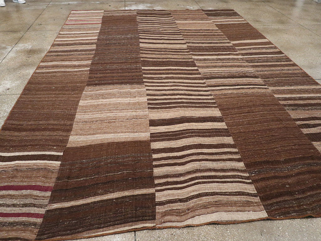 Vintage Turkish Flatweave Kilim Room Size Carpet, No.33069 - Staging