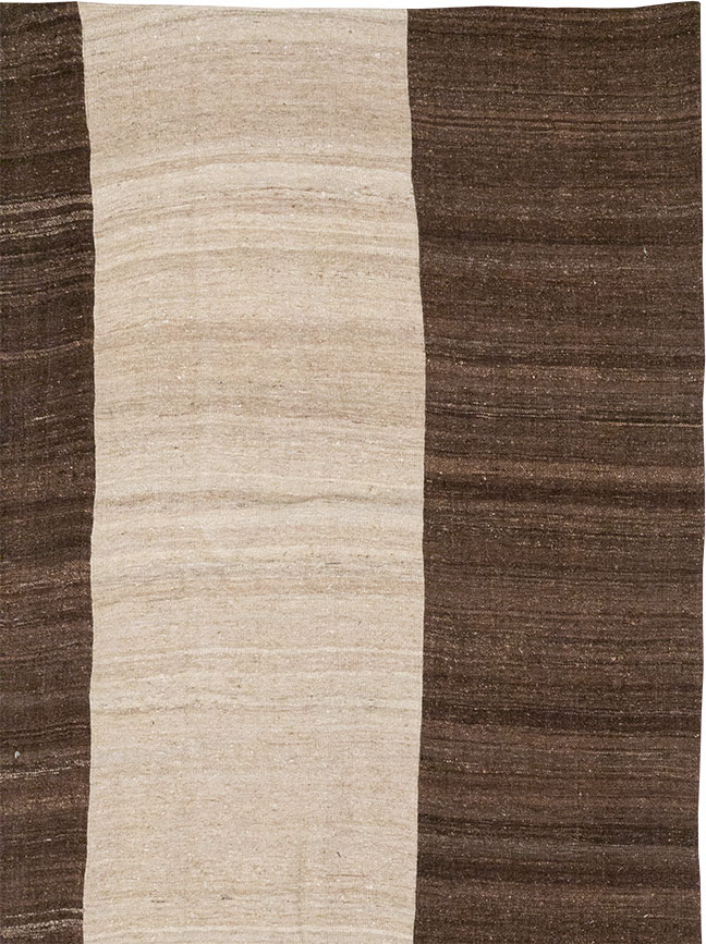 Vintage Turkish Flatweave Kilim Room Size Carpet, No.33070 - Staging