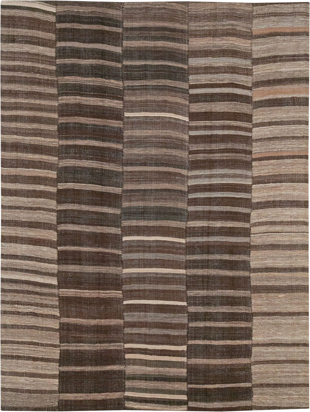 Vintage Turkish Flatweave Kilim Room Size Carpet, No.33071 - Staging