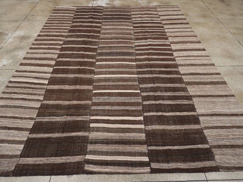 Vintage Turkish Flatweave Kilim Room Size Carpet, No.33071 - Staging