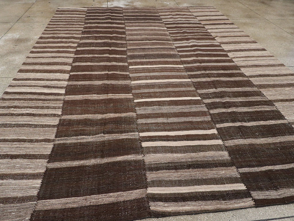 Vintage Turkish Flatweave Kilim Room Size Carpet, No.33071 - Staging