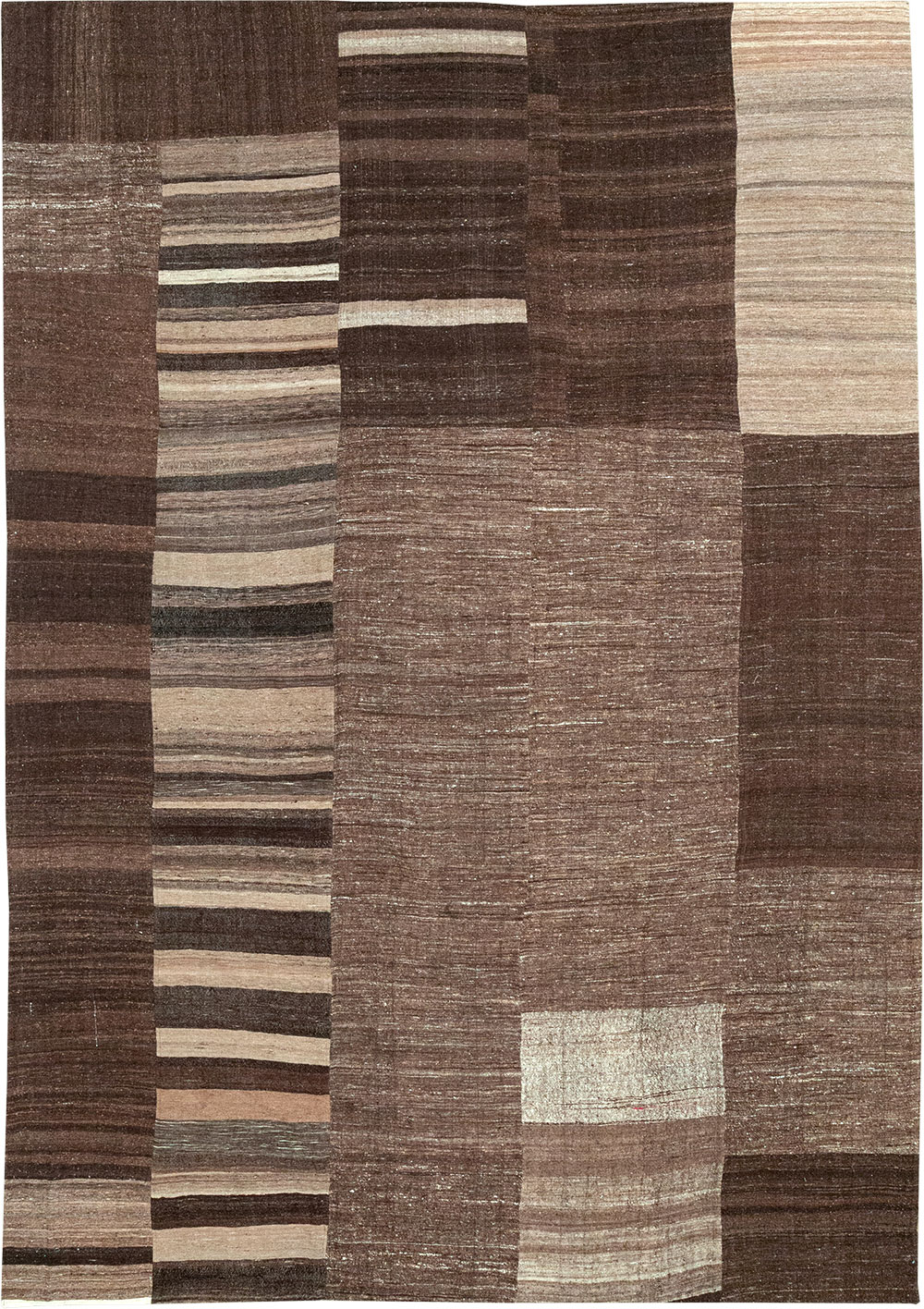 Vintage Turkish Flatweave Kilim Room Size Carpet, No.33072 - Staging