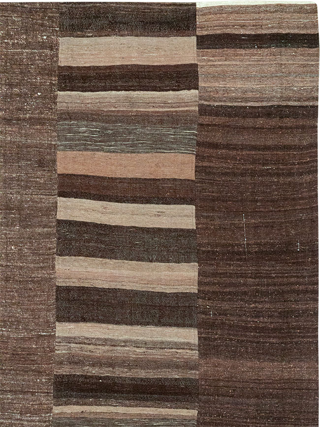 Vintage Turkish Flatweave Kilim Room Size Carpet, No.33072 - Staging