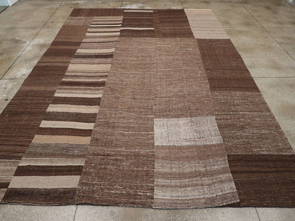 Vintage Turkish Flatweave Kilim Room Size Carpet, No.33072 - Staging