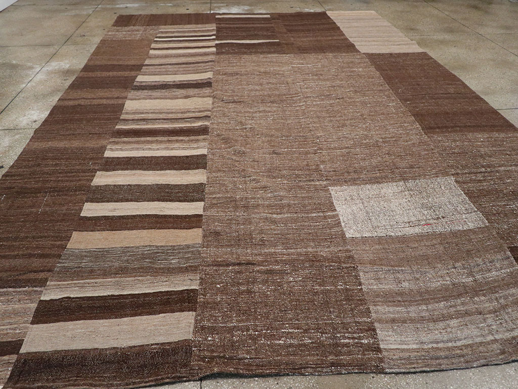 Vintage Turkish Flatweave Kilim Room Size Carpet, No.33072 - Staging