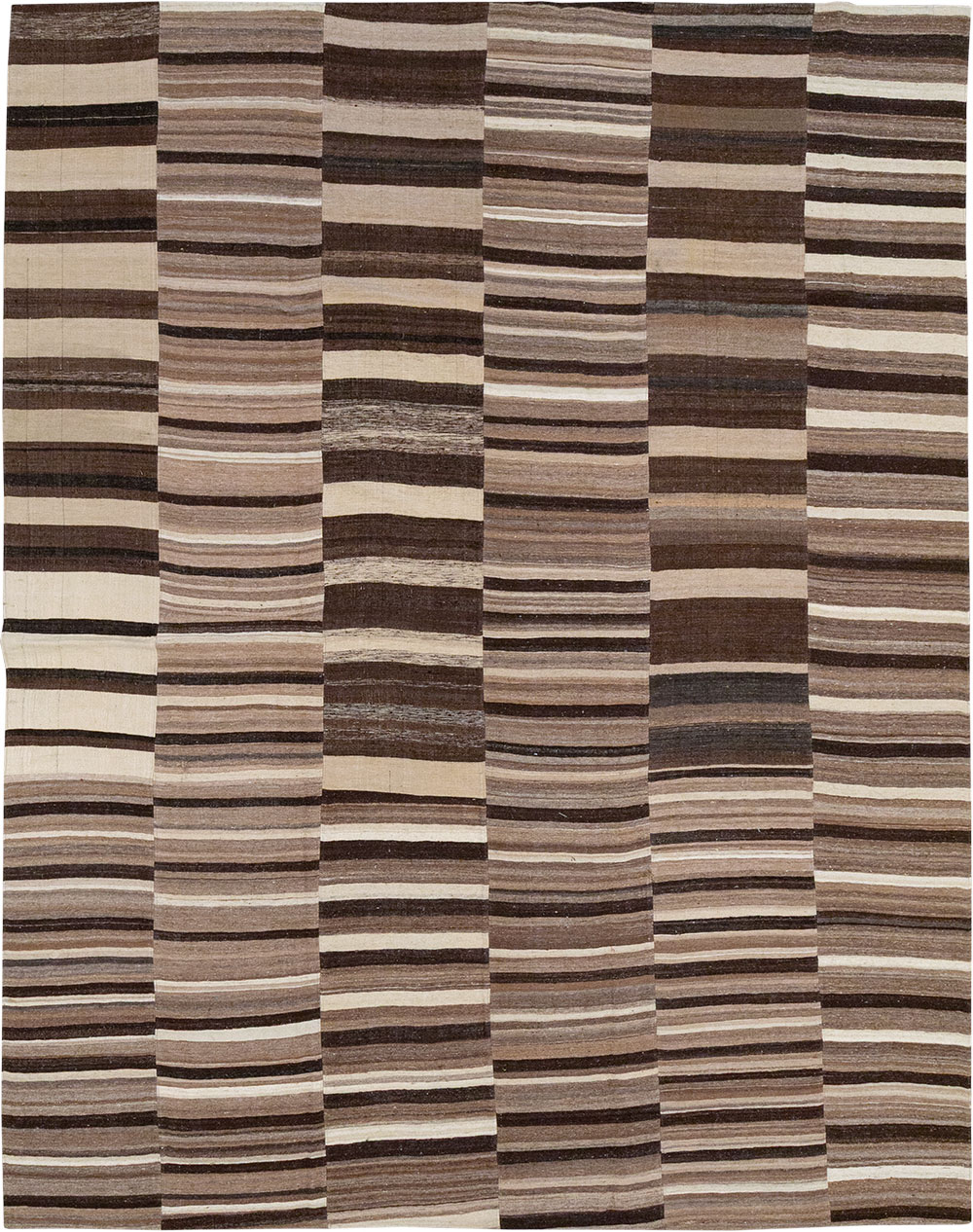 Vintage Turkish Flatweave Kilim Room Size Carpet, No.33073 - Staging