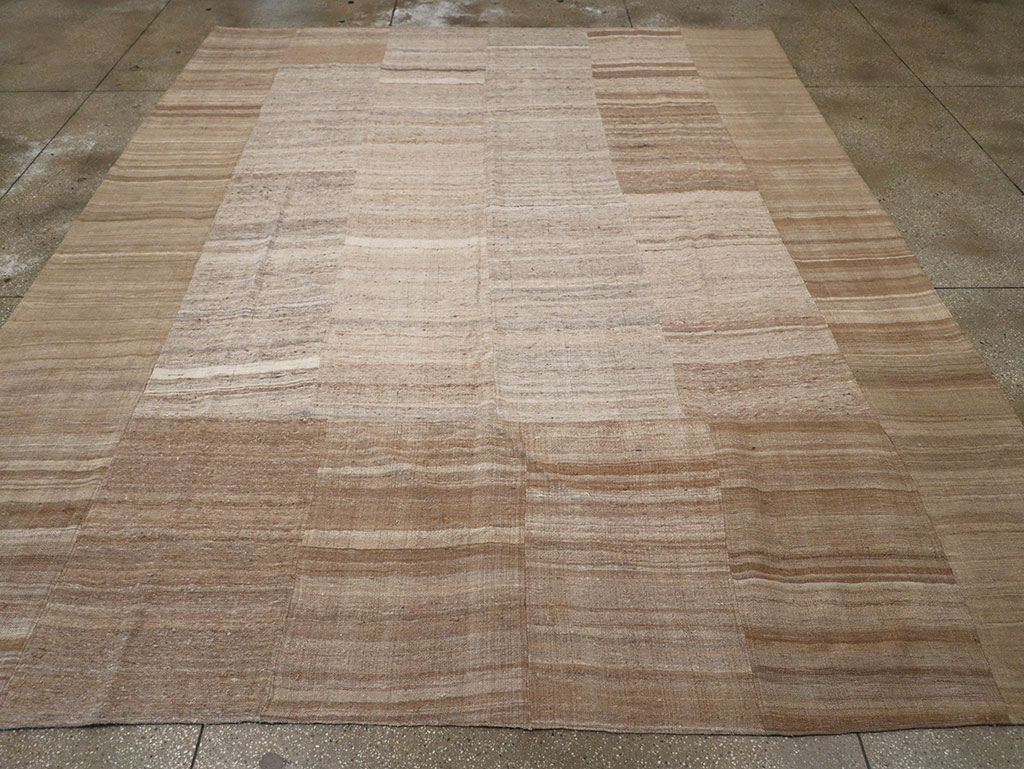 Vintage Turkish Flatweave Kilim Room Size Carpet, No.33074 - Staging