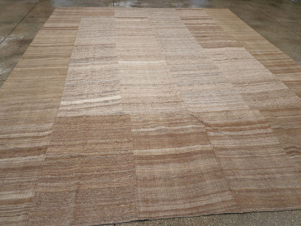 Vintage Turkish Flatweave Kilim Room Size Carpet, No.33074 - Staging