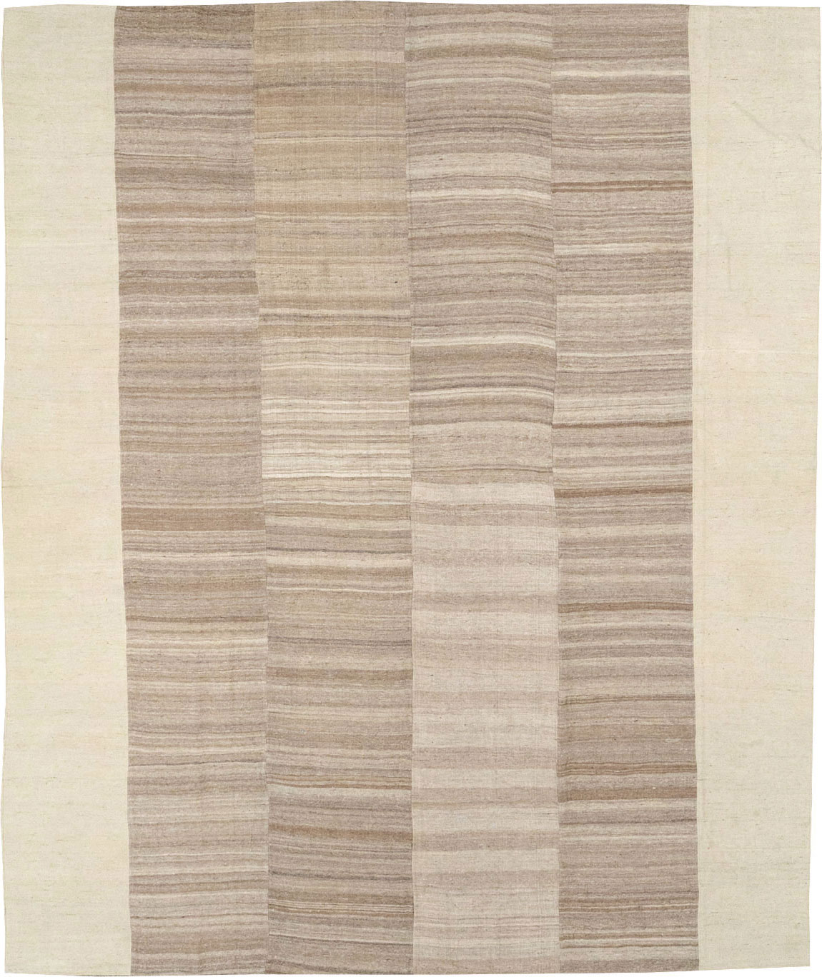 Vintage Turkish Flatweave Kilim Room Size Carpet, No.33075 - Staging