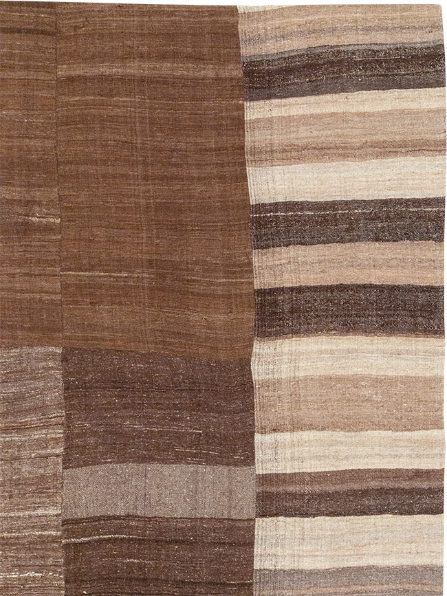 Vintage Turkish Flatweave Kilim Room Size Carpet, No.33076 - Staging