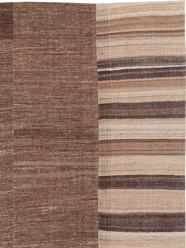 Vintage Turkish Flatweave Kilim Room Size Carpet, No.33076 - Staging