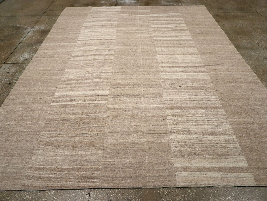 Vintage Turkish Flatweave Kilim Room Size Carpet, No.33077 - Staging