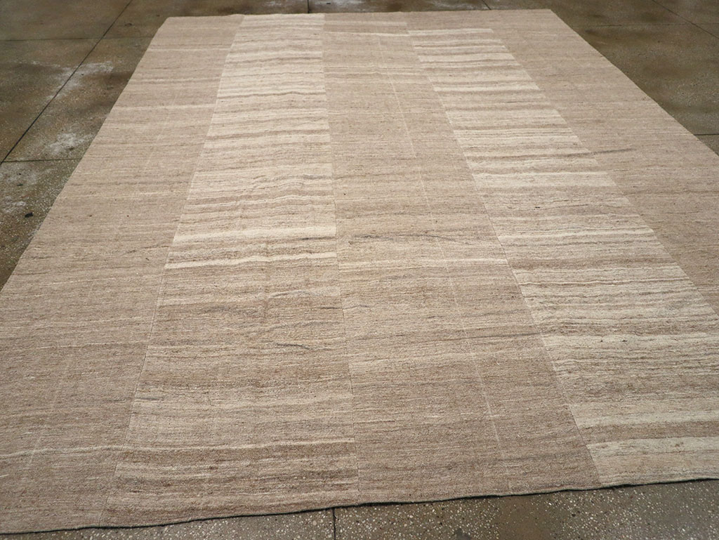 Vintage Turkish Flatweave Kilim Room Size Carpet, No.33077 - Staging