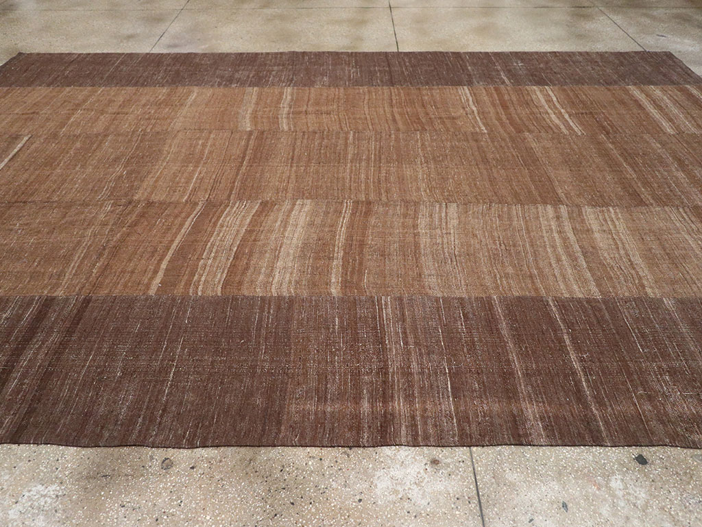 Vintage Turkish Flatweave Kilim Room Size Carpet, No.33078 - Staging