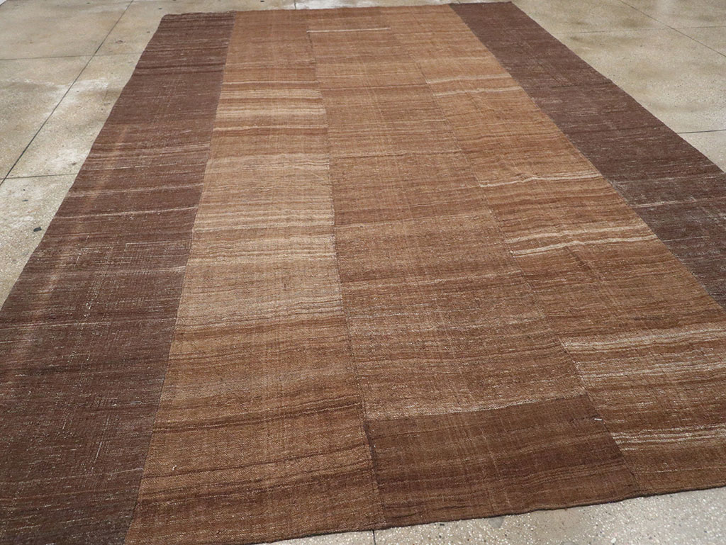 Vintage Turkish Flatweave Kilim Room Size Carpet, No.33078 - Staging