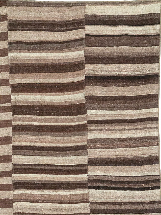 Vintage Turkish Flatweave Kilim Room Size Carpet, No.33085 - Staging