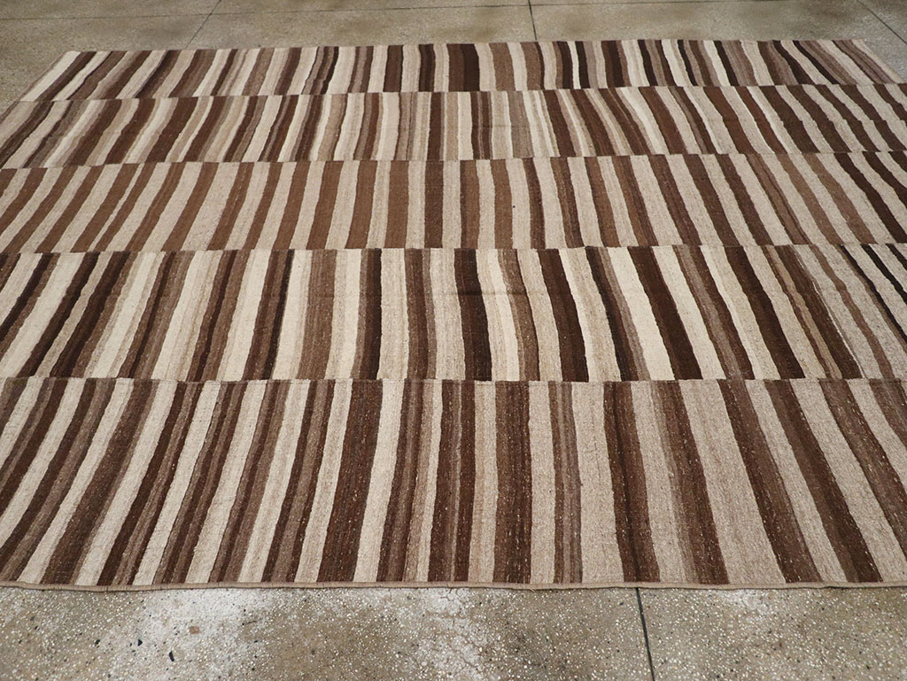 Vintage Turkish Flatweave Kilim Room Size Carpet, No.33085 - Staging